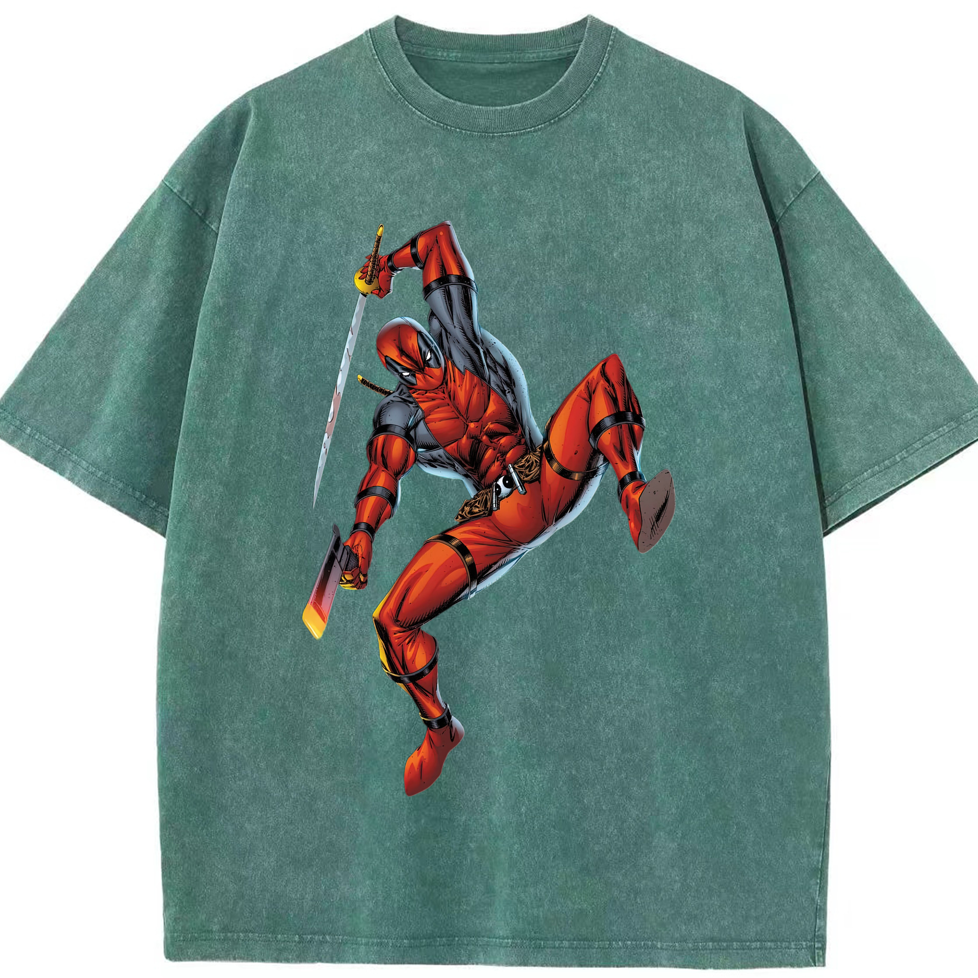 （画像用） Deadpool デッドプール 綿100% ヴィンテージ風 半袖Tシャツ（フロントプリント）